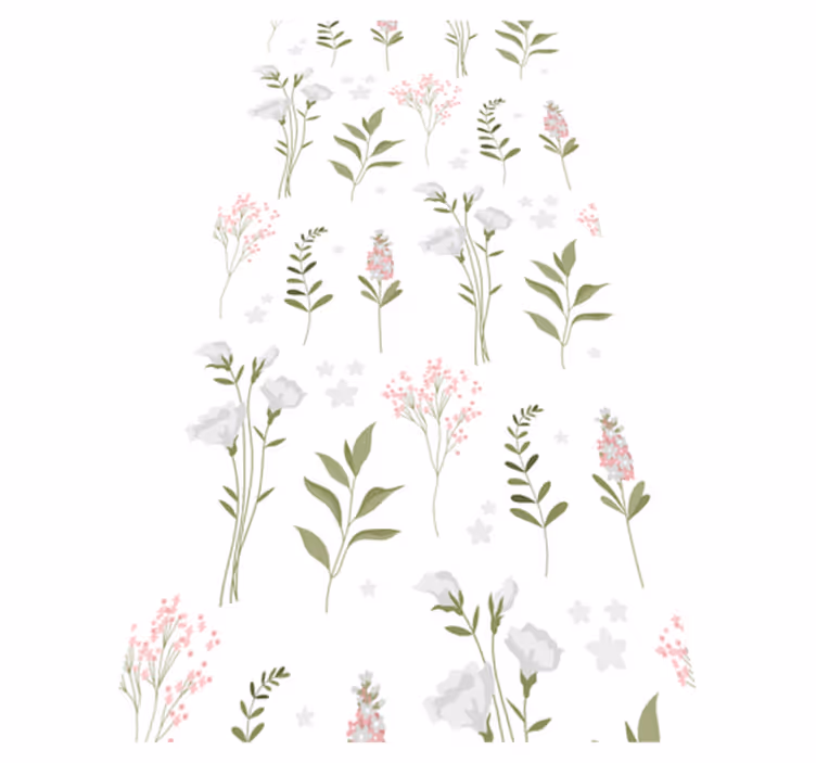 Alfombra vinílica flores patrón de flores minimalista - TenVinilo