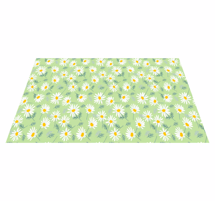 Alfombra vinílica flores margaritas de primavera - TenVinilo