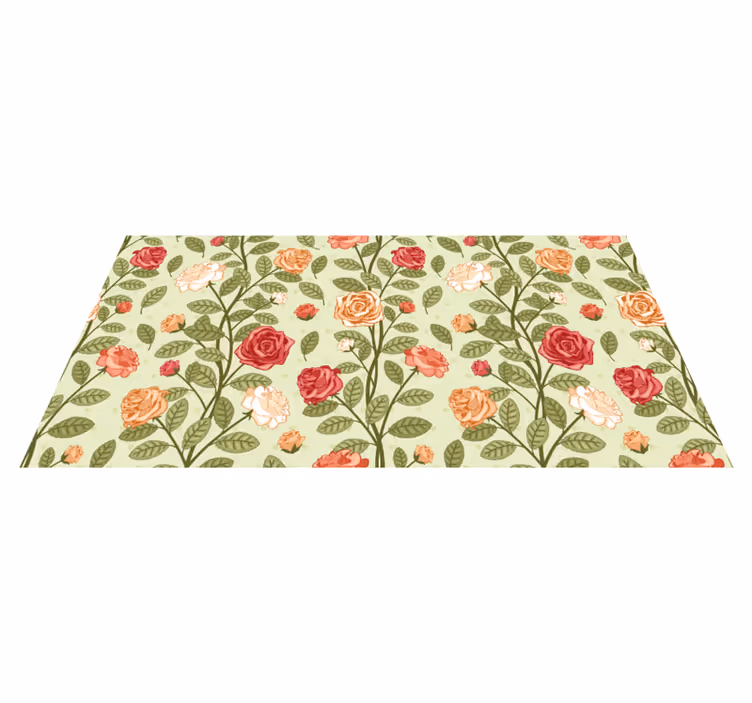Alfombra vinílica flores ramo de rosas vintage - TenVinilo