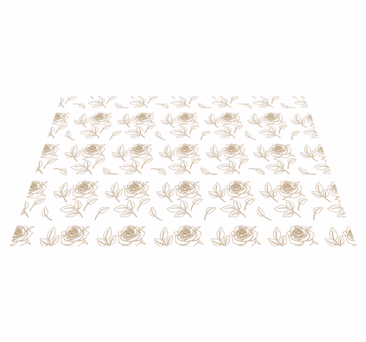 Alfombra vinílica flores patrón de rosas beige - TenVinilo