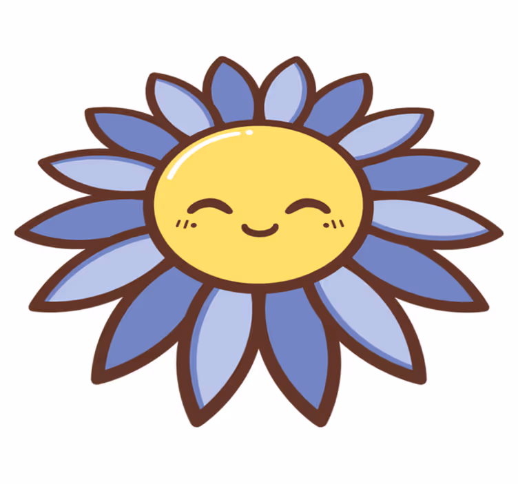 Alfombra vinílica flores silueta feliz morada - TenVinilo
