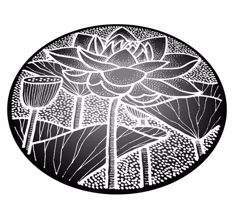 Alfombra vinílica flores estilo tradicional loto - TenVinilo