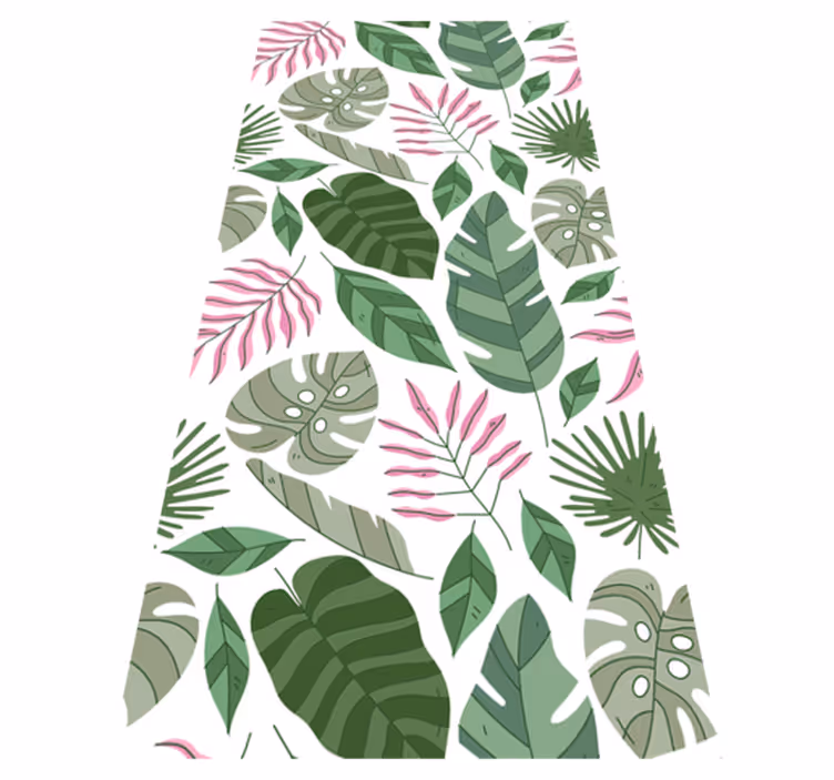 Alfombra vinílica flores jardín minimalista tropical - TenVinilo