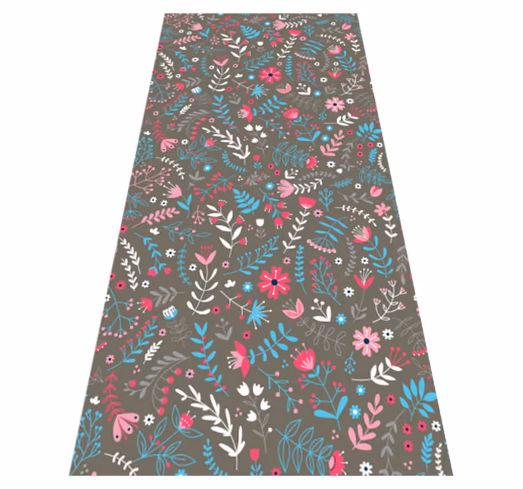 Alfombra vinílica flores estampado floral colorido - TenVinilo