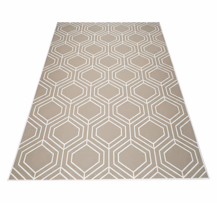 Alfombra vinílica geométrica patrón de panal - TenVinilo
