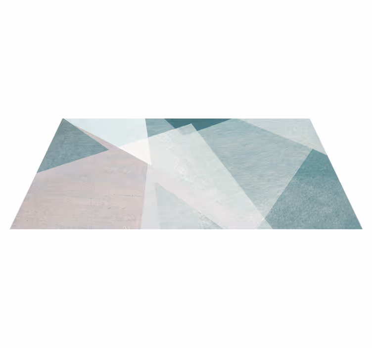 Alfombra vinílica geométrica en tonos pastel teal - TenVinilo