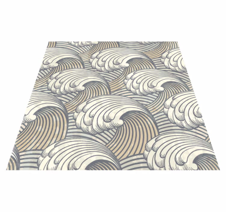Alfombra vinílica comedor olas vintage - TenVinilo