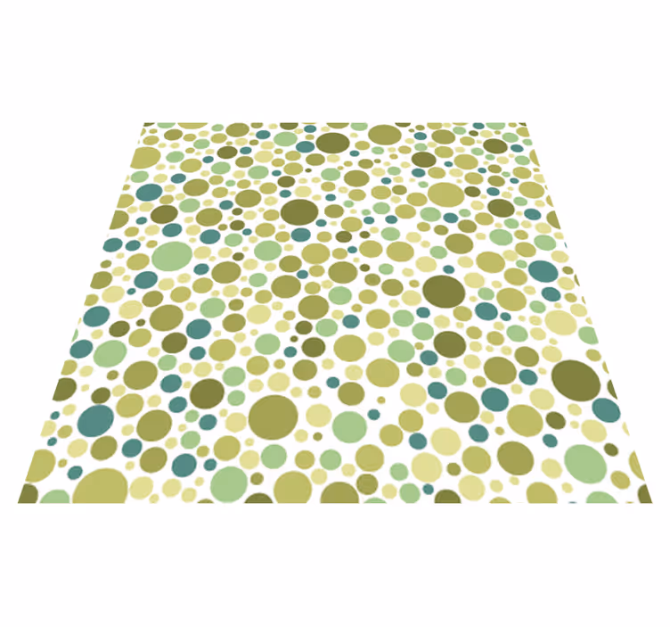 Alfombra vinílica comedor lunares verdes - TenVinilo