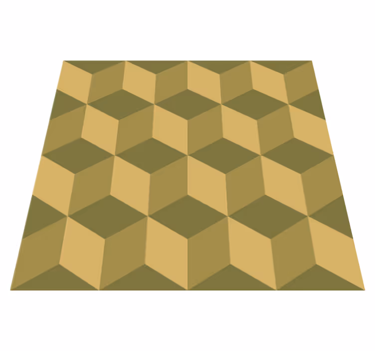Alfombra vinílica comedor cubos 3d beige - TenVinilo
