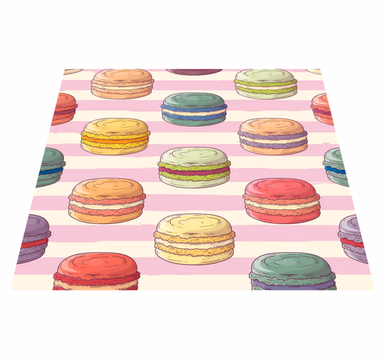 Alfombra vinilo cocina macarons retro - TenVinilo
