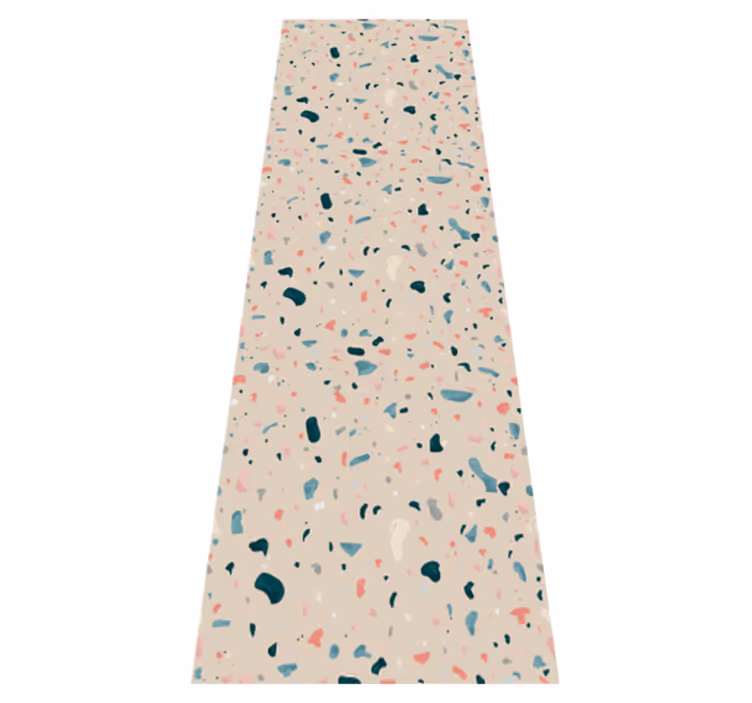 Alfombra vinilo cocina patrón terrazzo pintado a mano - TenVinilo