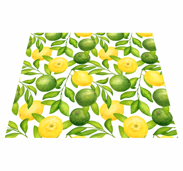 Alfombra vinilo cocina limones y limas - TenVinilo
