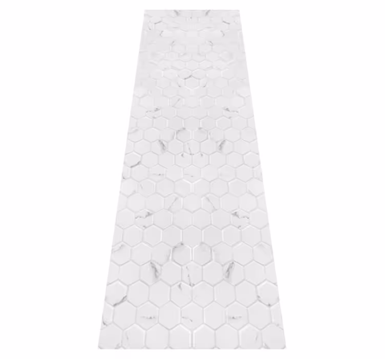 Alfombra vinilo cocina baldosas hexagonales gris elegante - TenVinilo