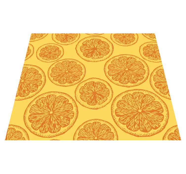 Alfombra vinilo cocina diseño naranja dibujado a mano - TenVinilo