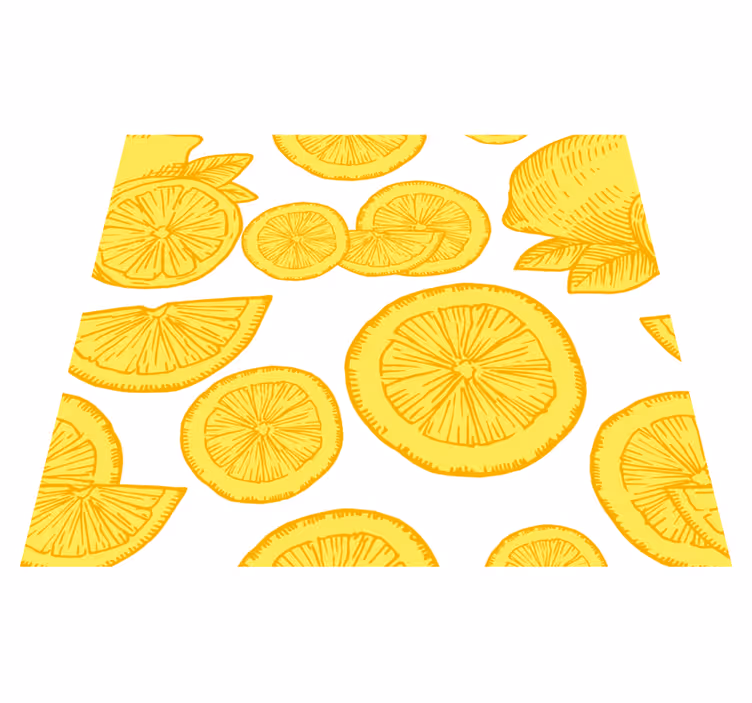 Alfombra vinilo cocina dibujo de naranjas y limones - TenVinilo