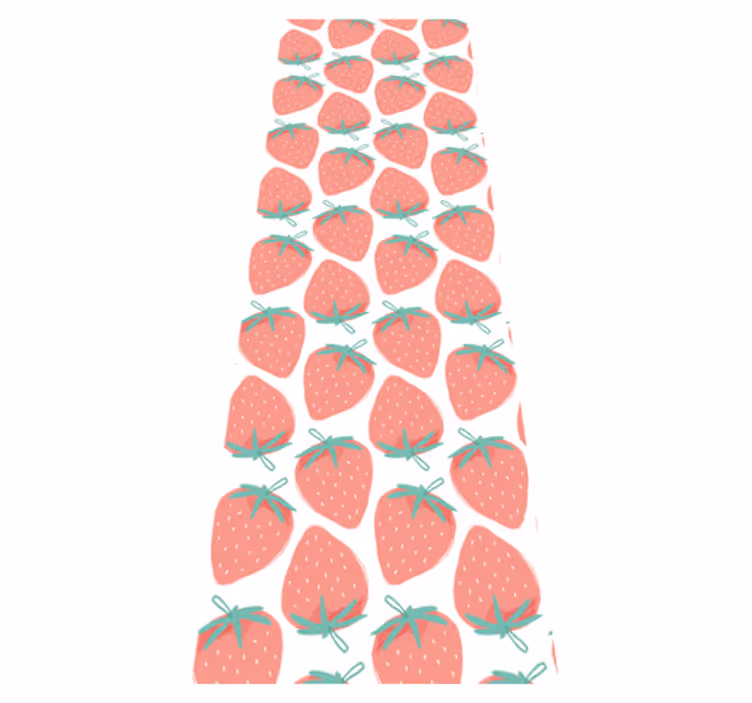 Alfombra vinilo cocina patrón de fresas pastel - TenVinilo