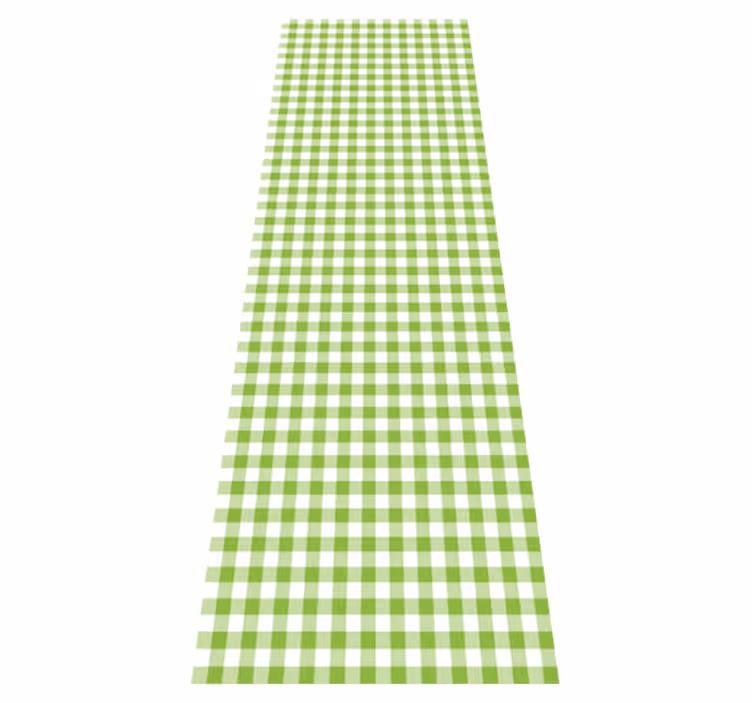 Alfombra vinilo cocina diseño cuadros verdes - TenVinilo