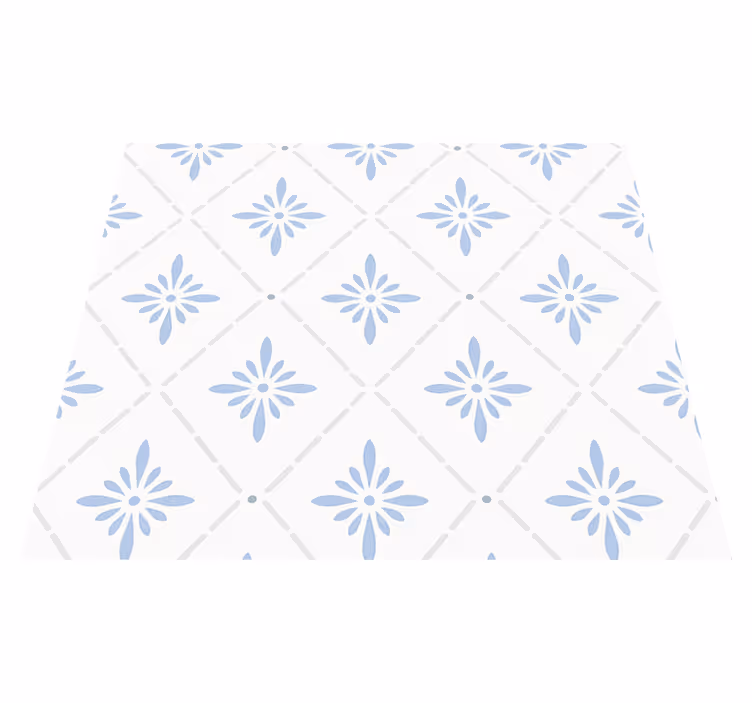 Alfombra vinilo cocina azulejos rombo azul - TenVinilo