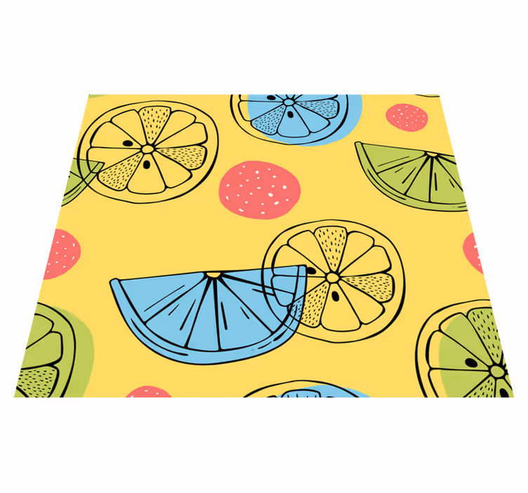 Alfombra vinilo cocina frutas cítricas - TenVinilo