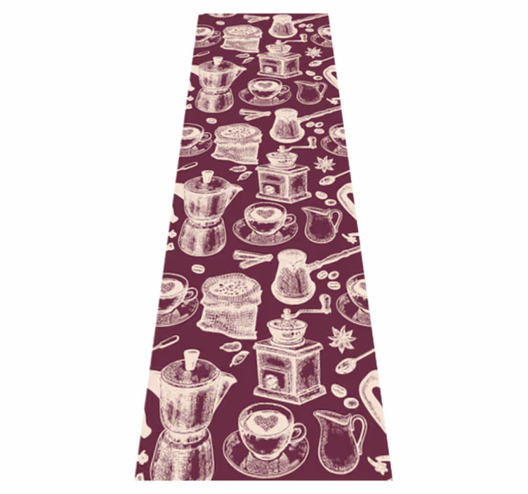 Alfombra vinilo cocina diseño de café - TenVinilo