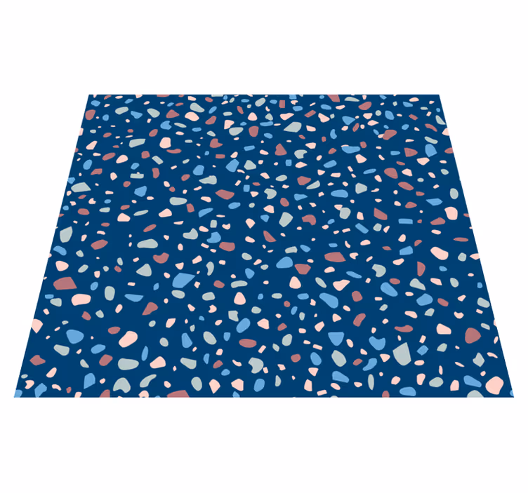 Alfombra vinilo cocina terrazo azul oscuro - TenVinilo