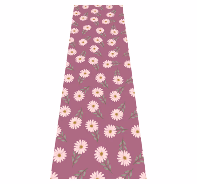 Alfombra vinilo cocina estampado de margaritas rosas - TenVinilo