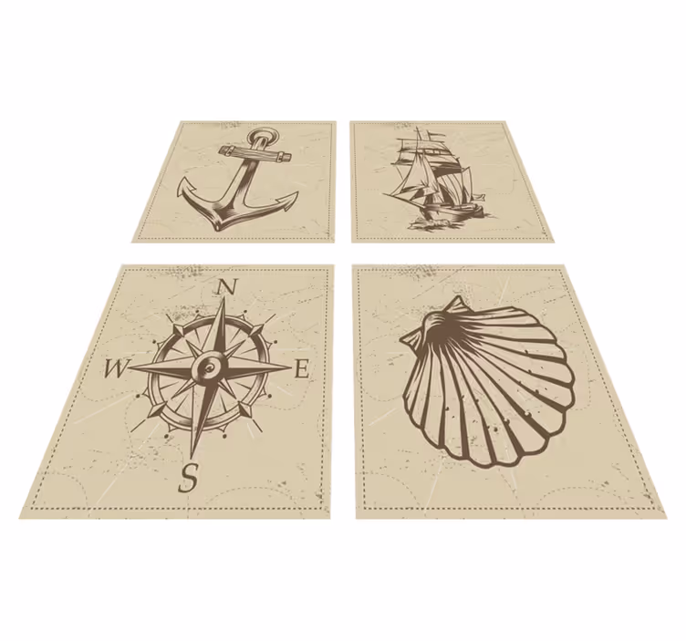 Alfombra vinilo baño azulejos marinos - TenVinilo