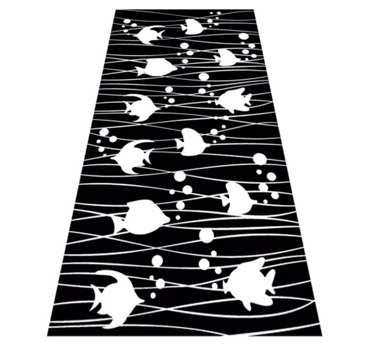 Alfombra vinilo baño peces y burbujas - TenVinilo