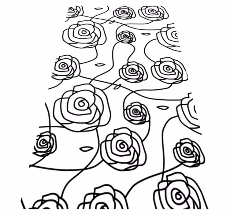Alfombra vinilo baño rosas minimalistas - TenVinilo
