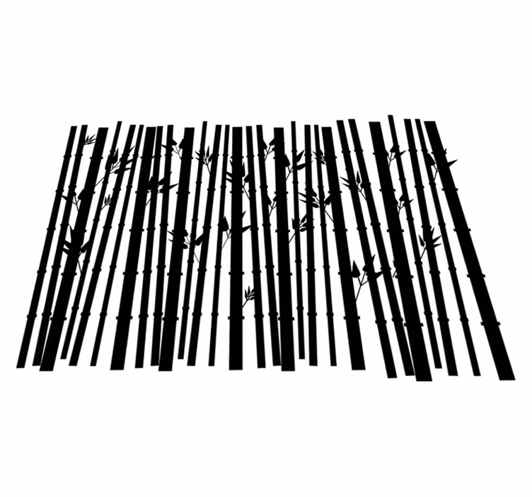Alfombra vinilo baño plantas de bambú - TenVinilo