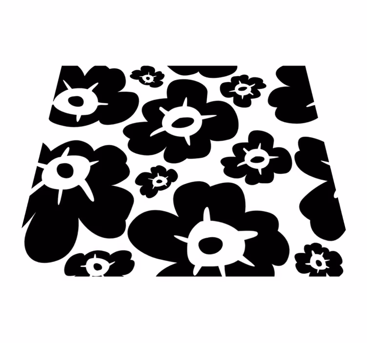 Alfombra vinílica flores amapola negra - TenVinilo