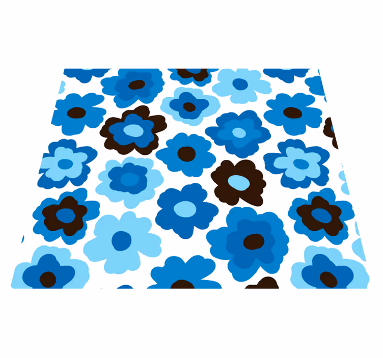 Alfombra vinílica flores amapola azul - TenVinilo
