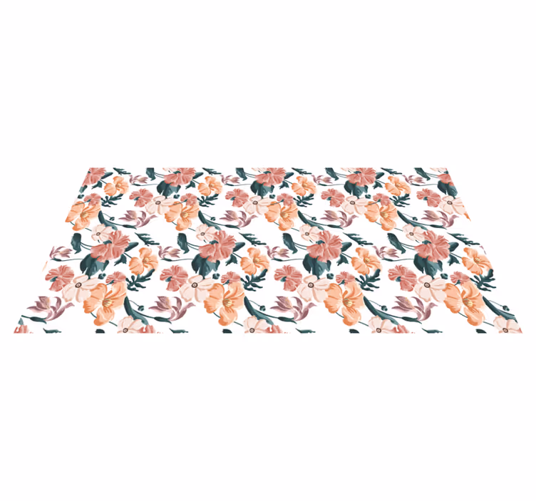 Alfombra vinílica flores diseño de motivos floreados - TenVinilo