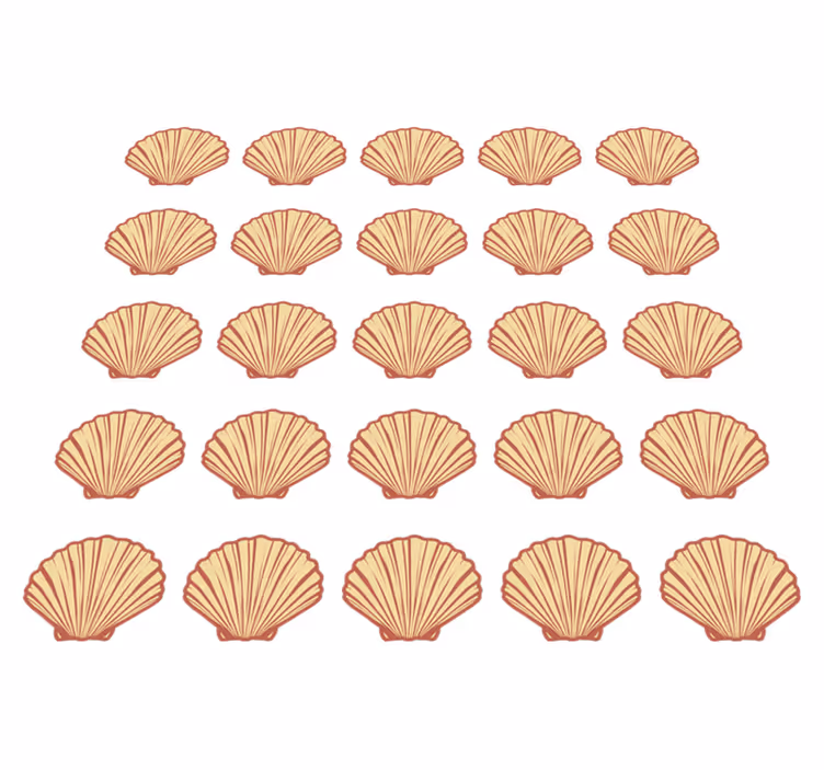 Alfombra vinílica flores con diseño de conchas - TenVinilo