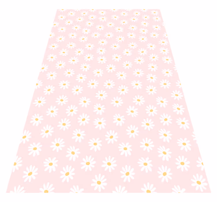 Alfombra vinílica dormitorio patrón de flores margarita - TenVinilo