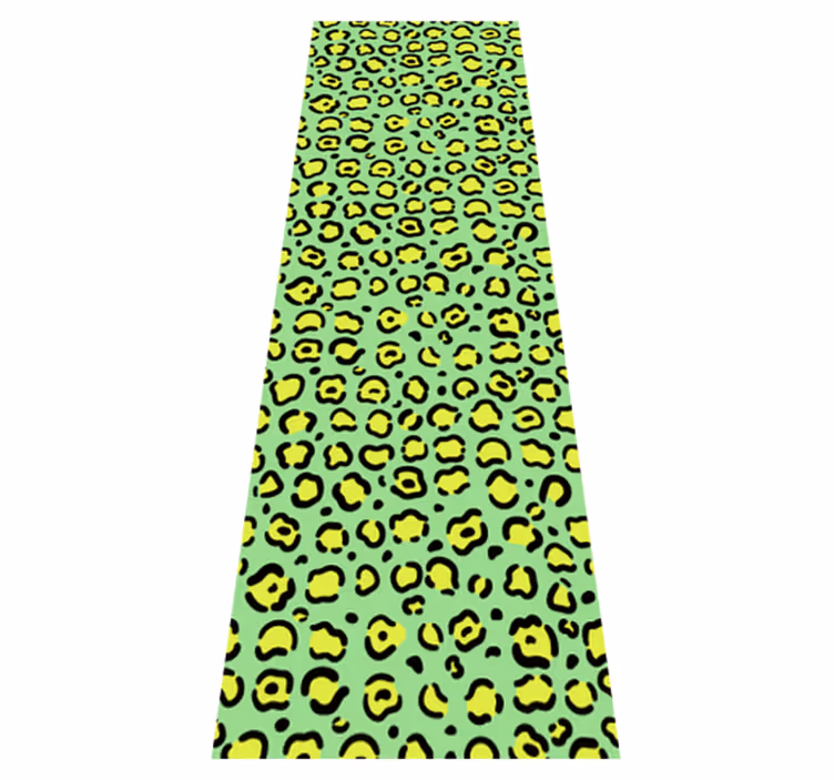 Alfombra vinílica animal print leopardo colorido pistacho - TenVinilo