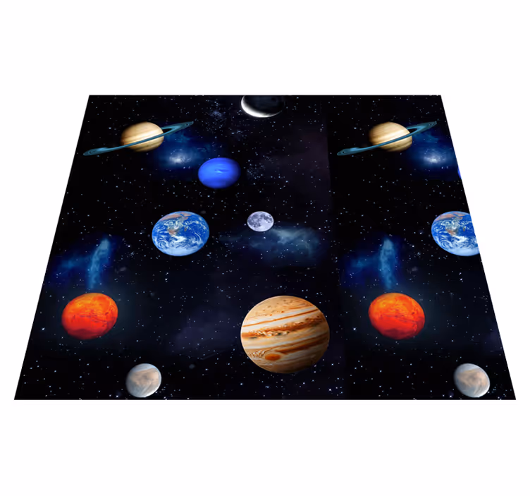 Alfombra vinílica estrellas cosmos planetas - TenVinilo