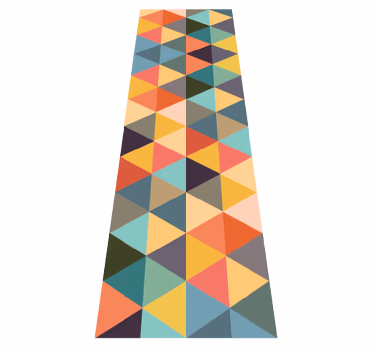 Alfombra vinílica geométrica de patrones multicolor - TenVinilo