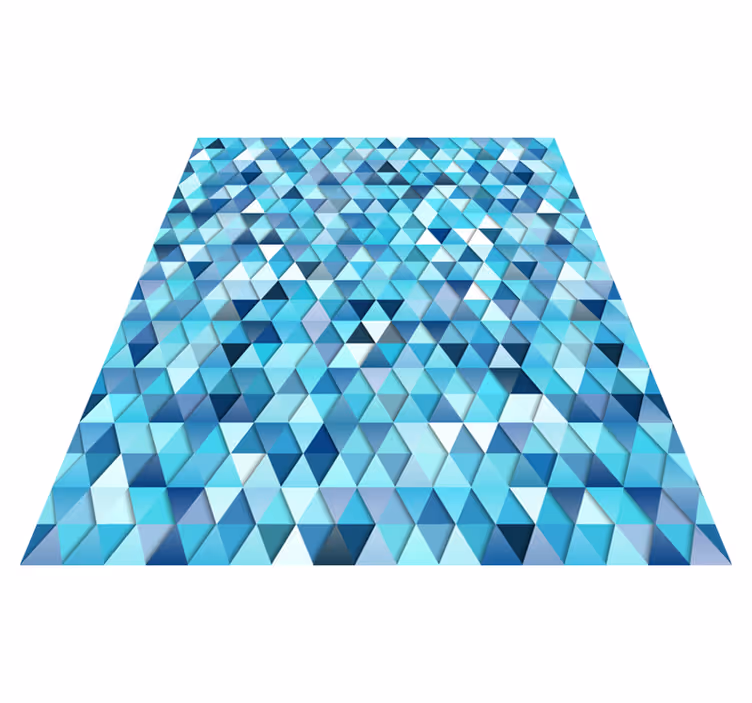 Alfombra vinílica geométrica azul abstracto - TenVinilo