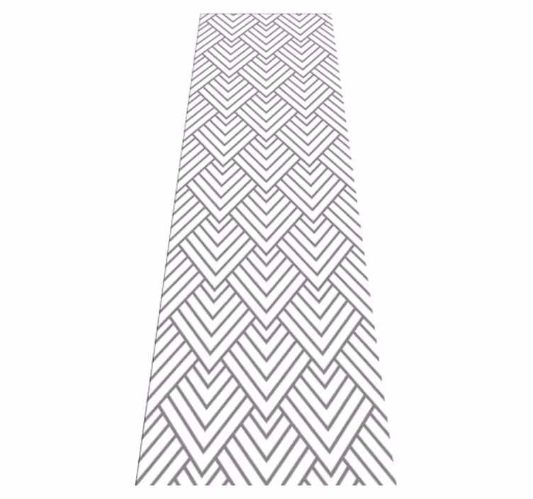 Alfombra vinílica geométrica patrón triángulos blancos - TenVinilo