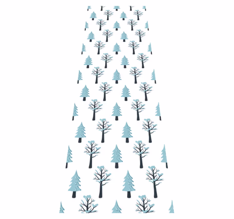 Alfombra vinílica navidad patrón árbol en la nieve - TenVinilo
