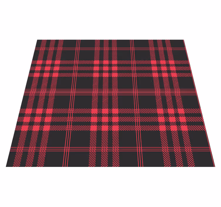 Alfombra vinílica dormitorio diseño tartán navideño - TenVinilo