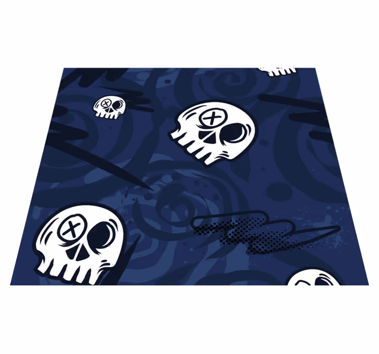 Alfombra vinílica dormitorio calaveras graffiti - TenVinilo