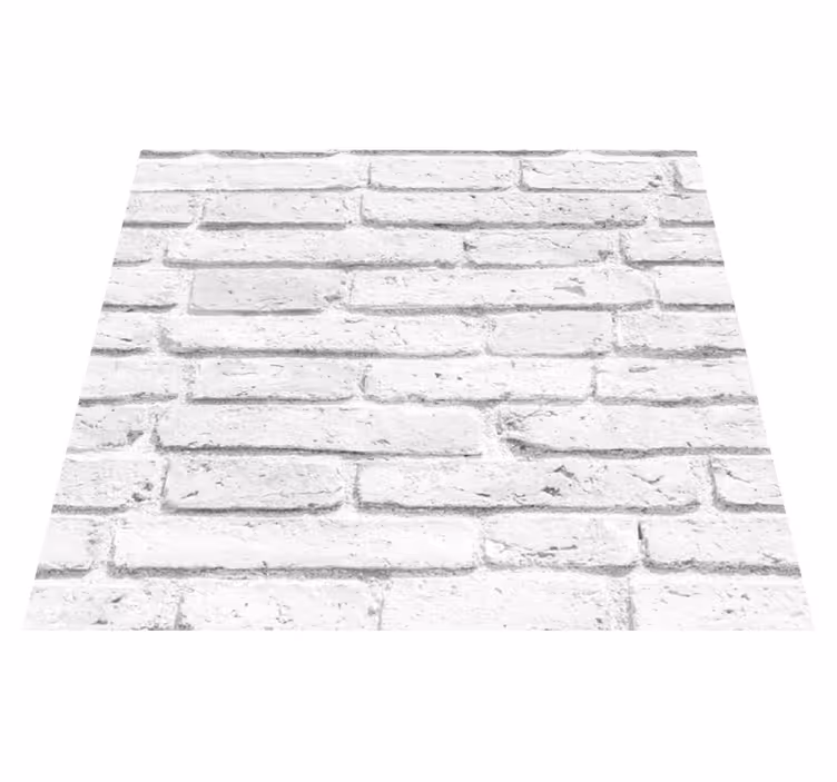 Alfombra vinílica dormitorio textura de ladrillo blanco - TenVinilo