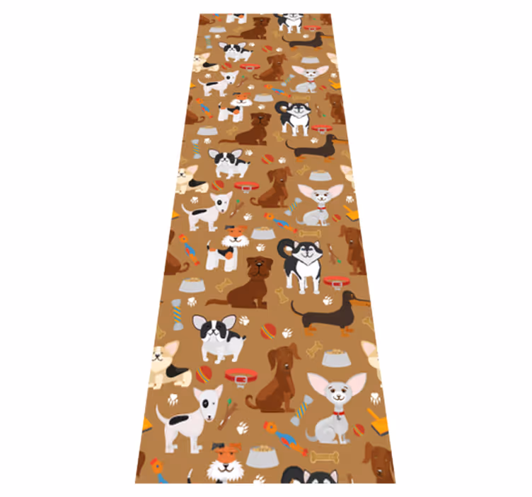 Alfombra vinílica dormitorio estampado de perritos - TenVinilo