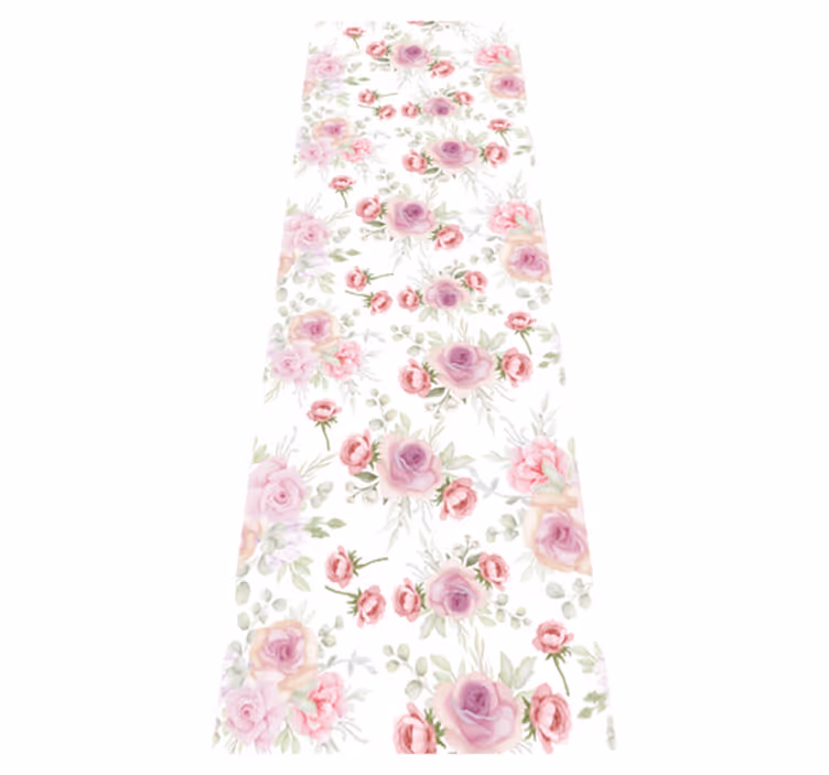 Alfombra vinílica dormitorio diseño rosa y salvaje - TenVinilo