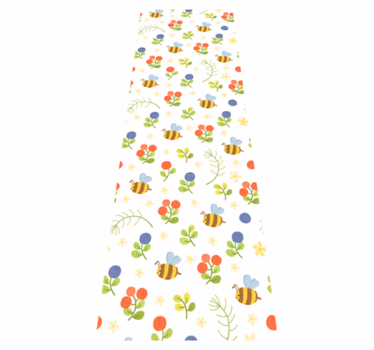Alfombra vinílica dormitorio diseño de abejitas lindas - TenVinilo