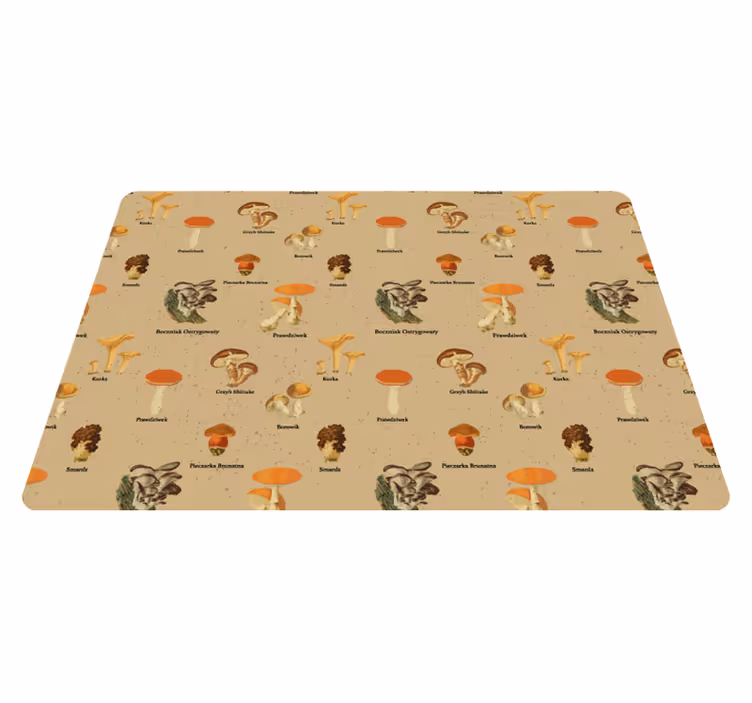 Alfombra vinílica naturaleza tipos de setas vintage - TenVinilo