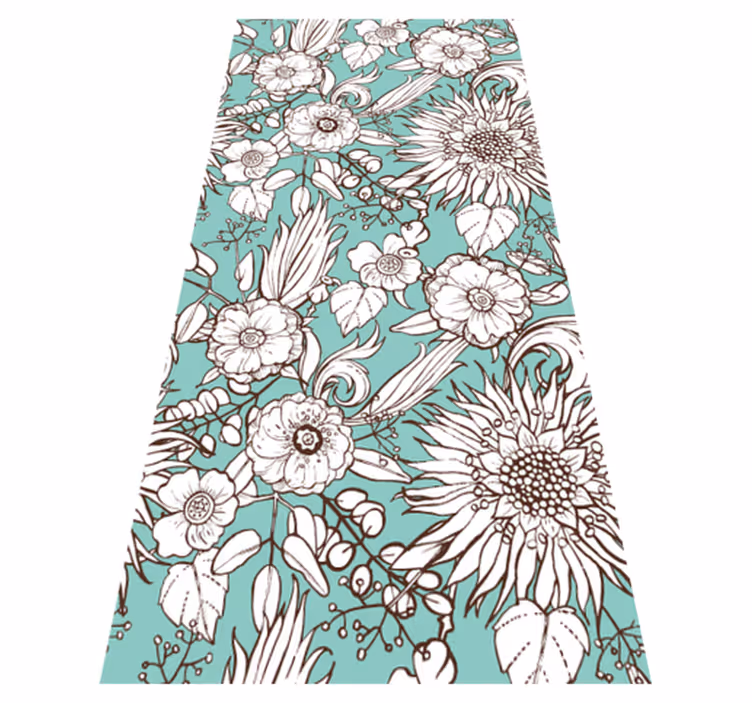 Alfombra vinílica naturaleza patrón de pantalla floral - TenVinilo