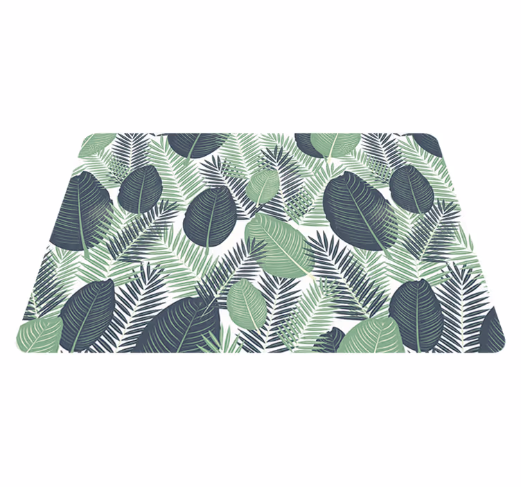 Alfombra vinílica flores vegetación verde jungla - TenVinilo